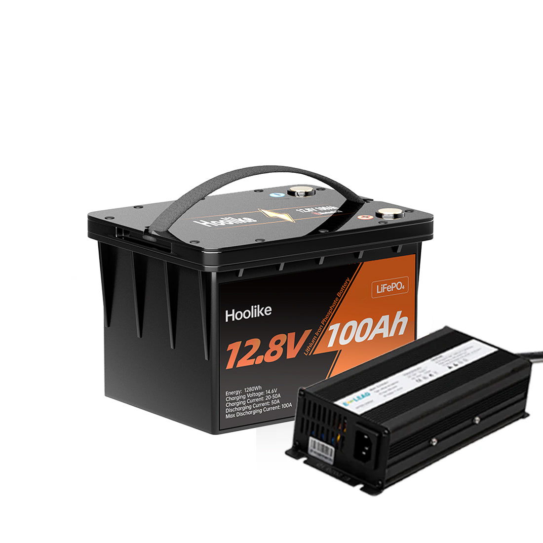 Batterie HOOLIKE 12.8V 100Ah au phosphate de fer lithium (LiFePO4)
