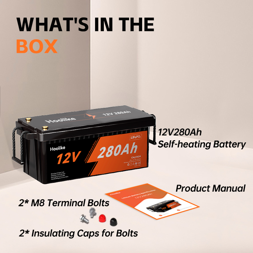 HOOLIKE 12,8V 280Ah litium-jernfosfat (LiFePO4)-batteri