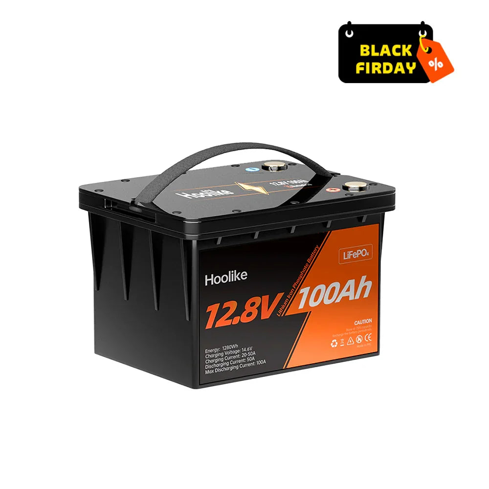 HOOLIKE 12.8V 100Ah Lithium Iron Phosphate (LiFePO4) Battery