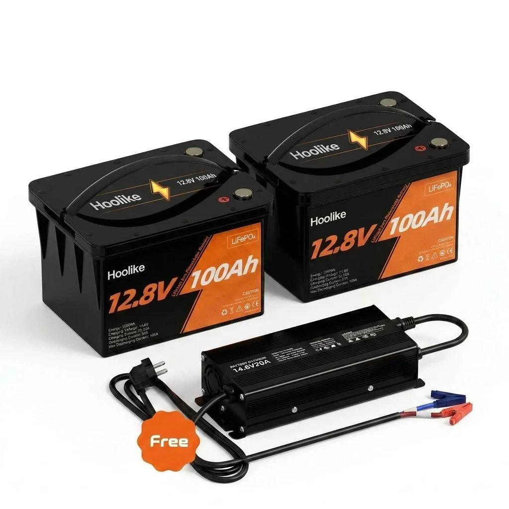 Batería HOOLIKE 12.8V 100Ah de Fosfato de Hierro de Litio (LiFePO4)