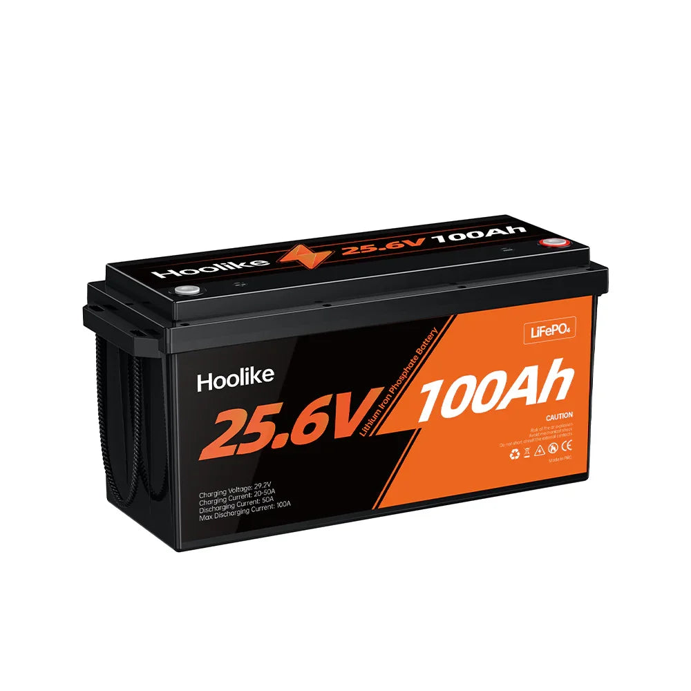HOOLIKE 25,6V 100Ah lithium-ijzerfosfaat (LiFePO4) batterij
