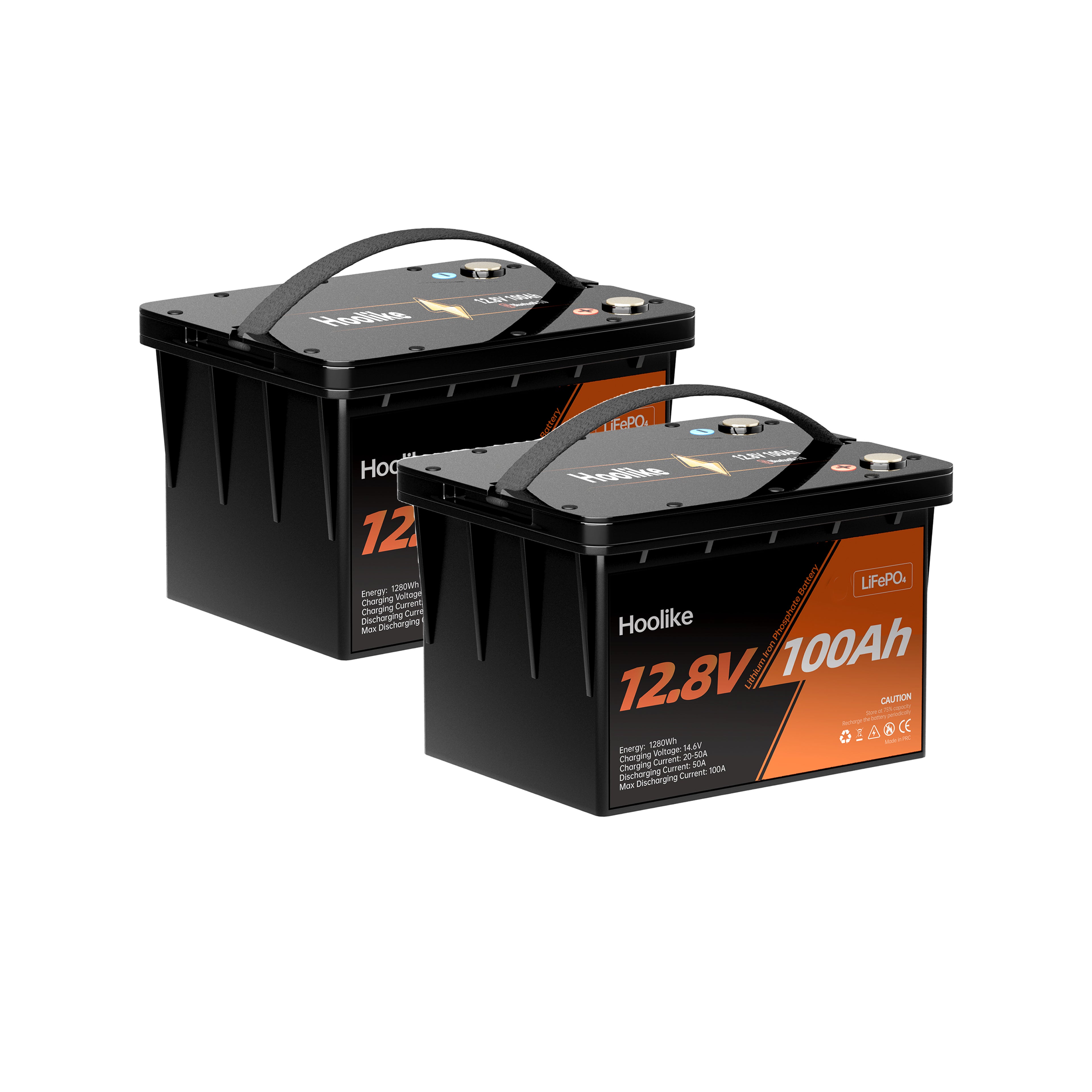 Batterie HOOLIKE 12.8V 100Ah au phosphate de fer lithium (LiFePO4)