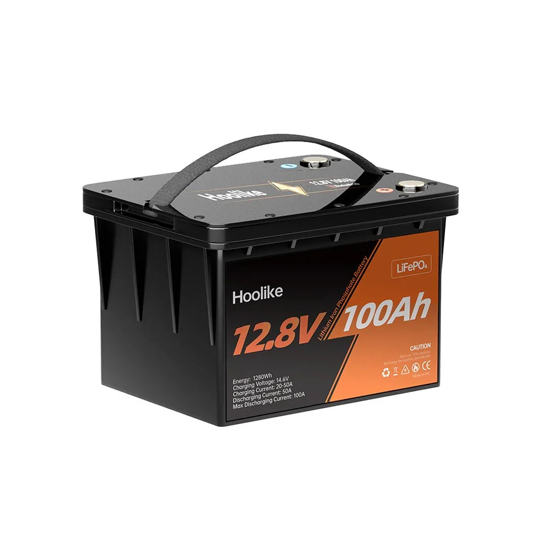 HOOLIKE 12.8V 100Ah Lithium Iron Phosphate (LiFePO4) Battery