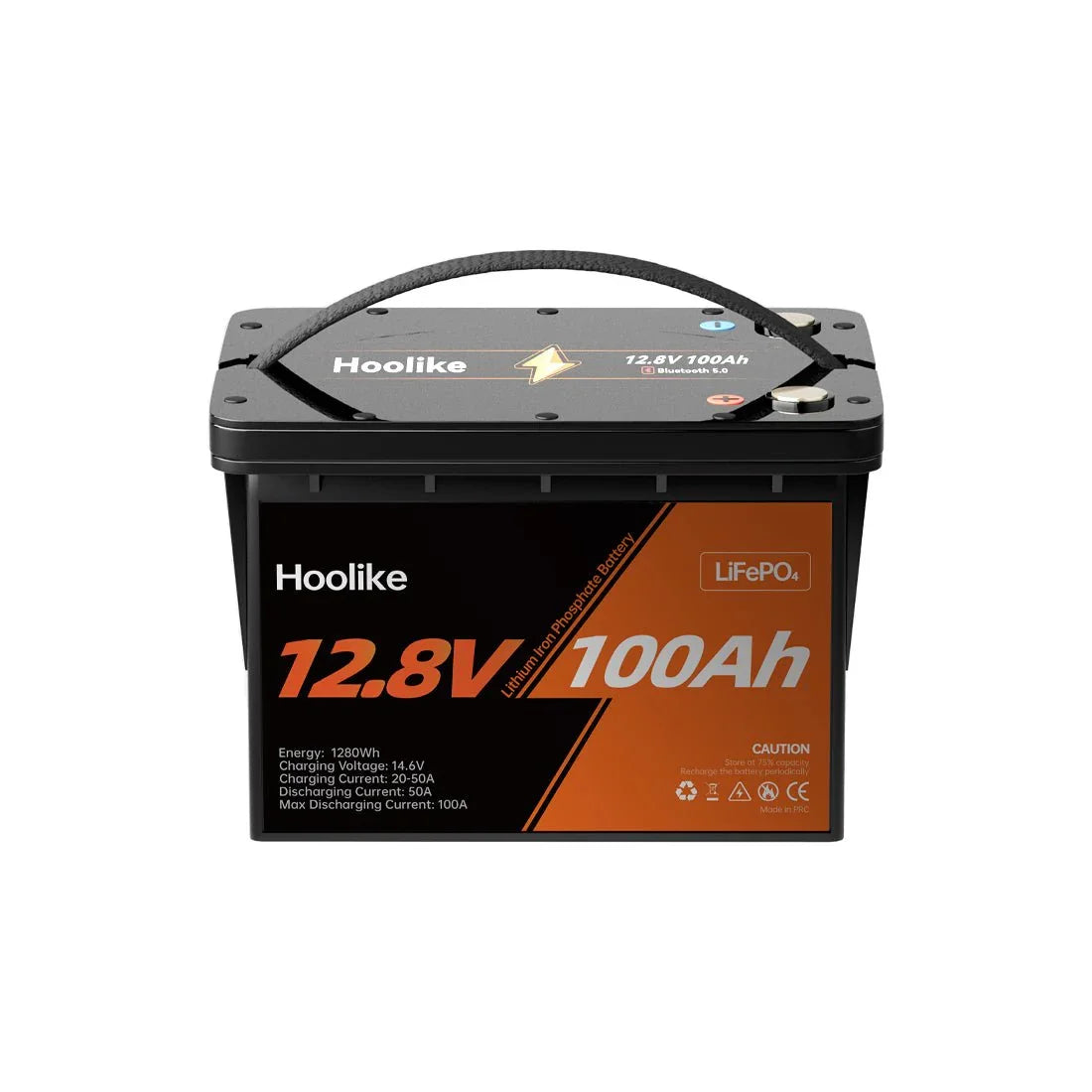 🔥【Bedste pris】HOOLIKE 12.8V 100Ah lithium-jernfosfat (LiFePO4) batteri