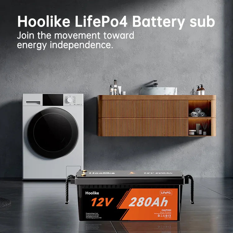 HOOLIKE 12.8V 280Ah litium-rautafosfaatti (LiFePO4) akku