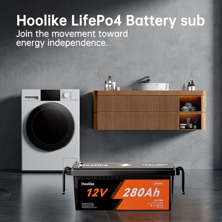 HOOLIKE 12.8V 280Ah Lithium Iron Phosphate (LiFePO4) Battery