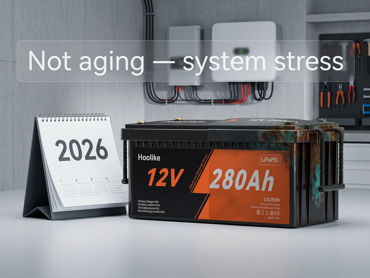 LiFePO₄ battery degradation comparison – system‑induced aging vs natural aging for home energy storage