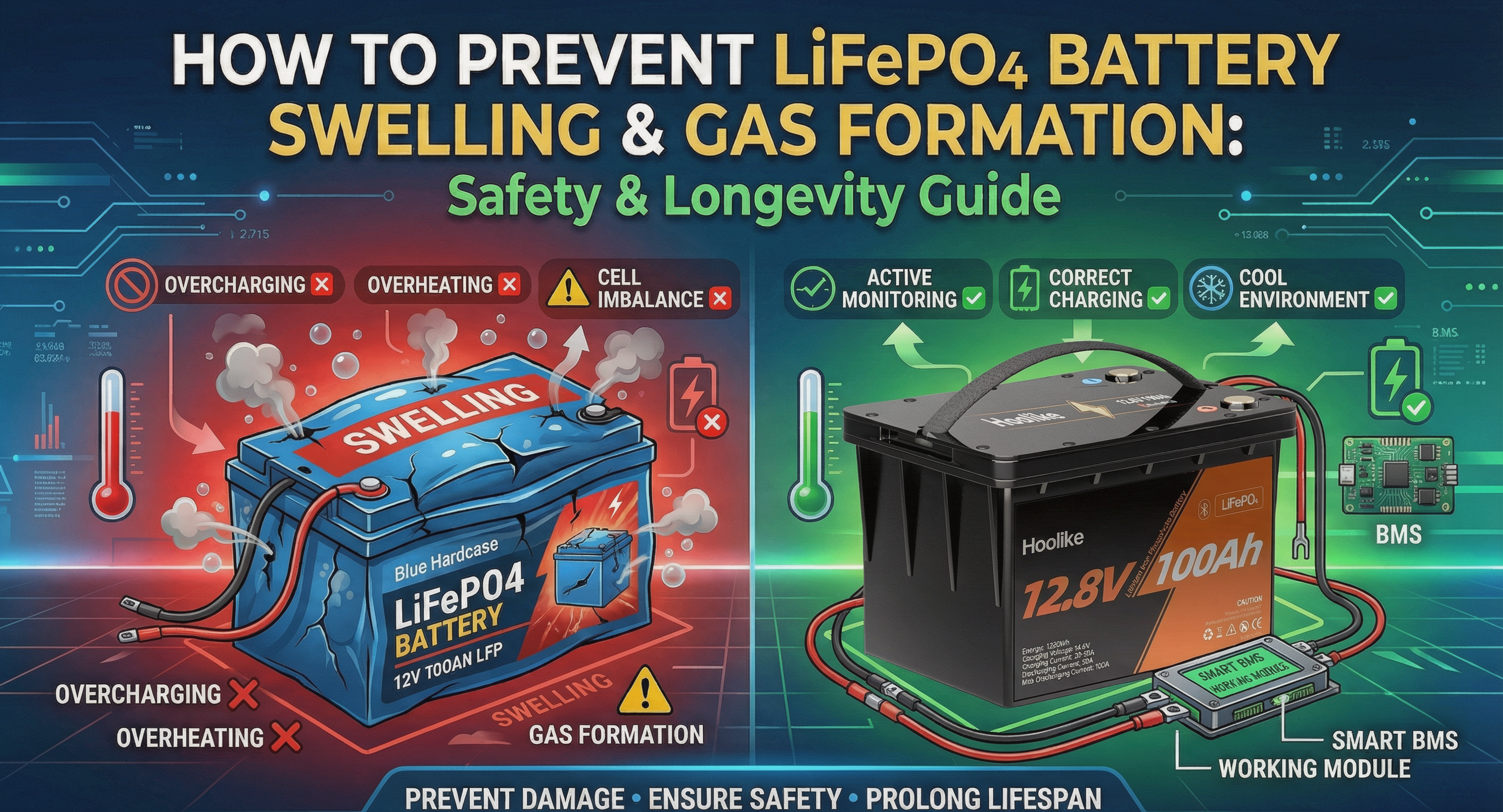 Prevent LiFePO₄ Battery Swelling & Gas Formation | Safe Operation & Maintenance