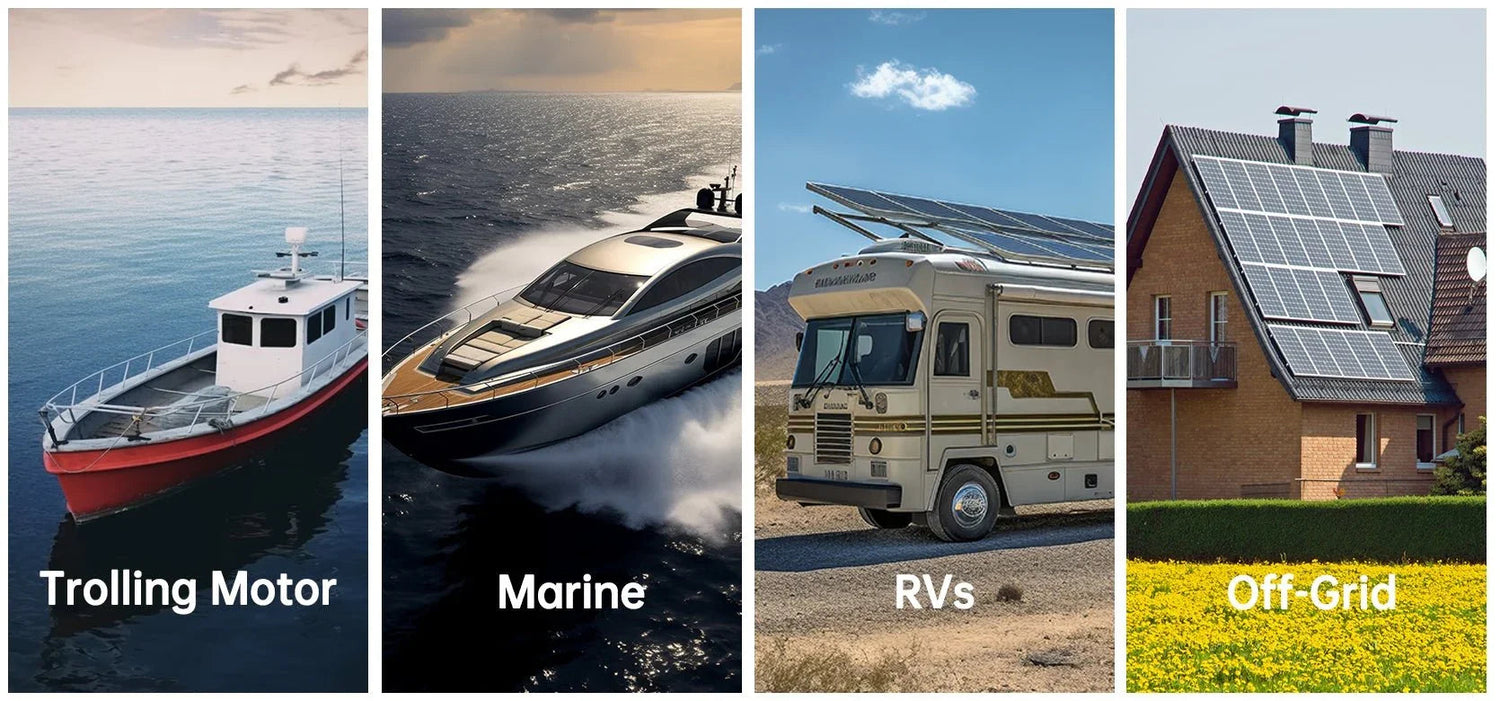 Trolling motor, marine boat, RV with solar, off-grid home solar power applications