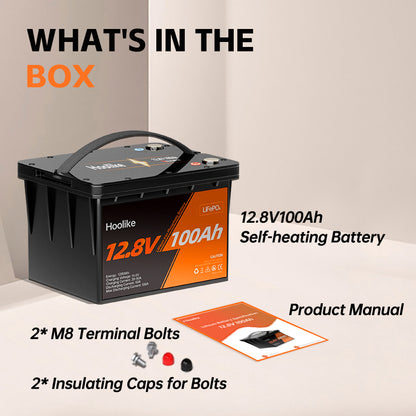 Batterie HOOLIKE 12.8V 100Ah au phosphate de fer lithium (LiFePO4)