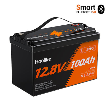 HOOLIKE 12.8V 100Ah Bluetooth-Enabled Lithium Iron Phosphate (LiFePO4) Battery - Hoolike