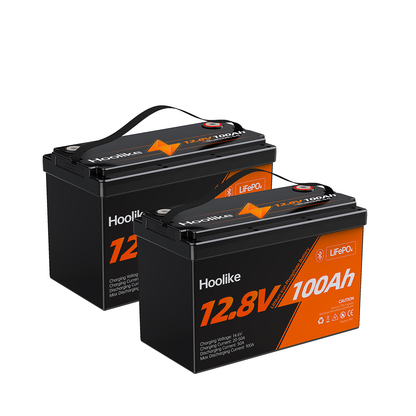 HOOLIKE 12.8V 100Ah Bluetooth-Enabled Lithium Iron Phosphate (LiFePO4) Battery - Hoolike