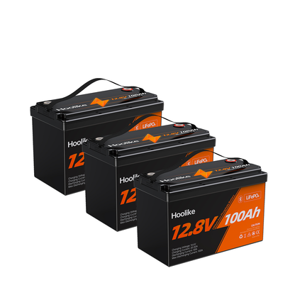 HOOLIKE 12.8V 100Ah Bluetooth-Enabled Lithium Iron Phosphate (LiFePO4) Battery - Hoolike