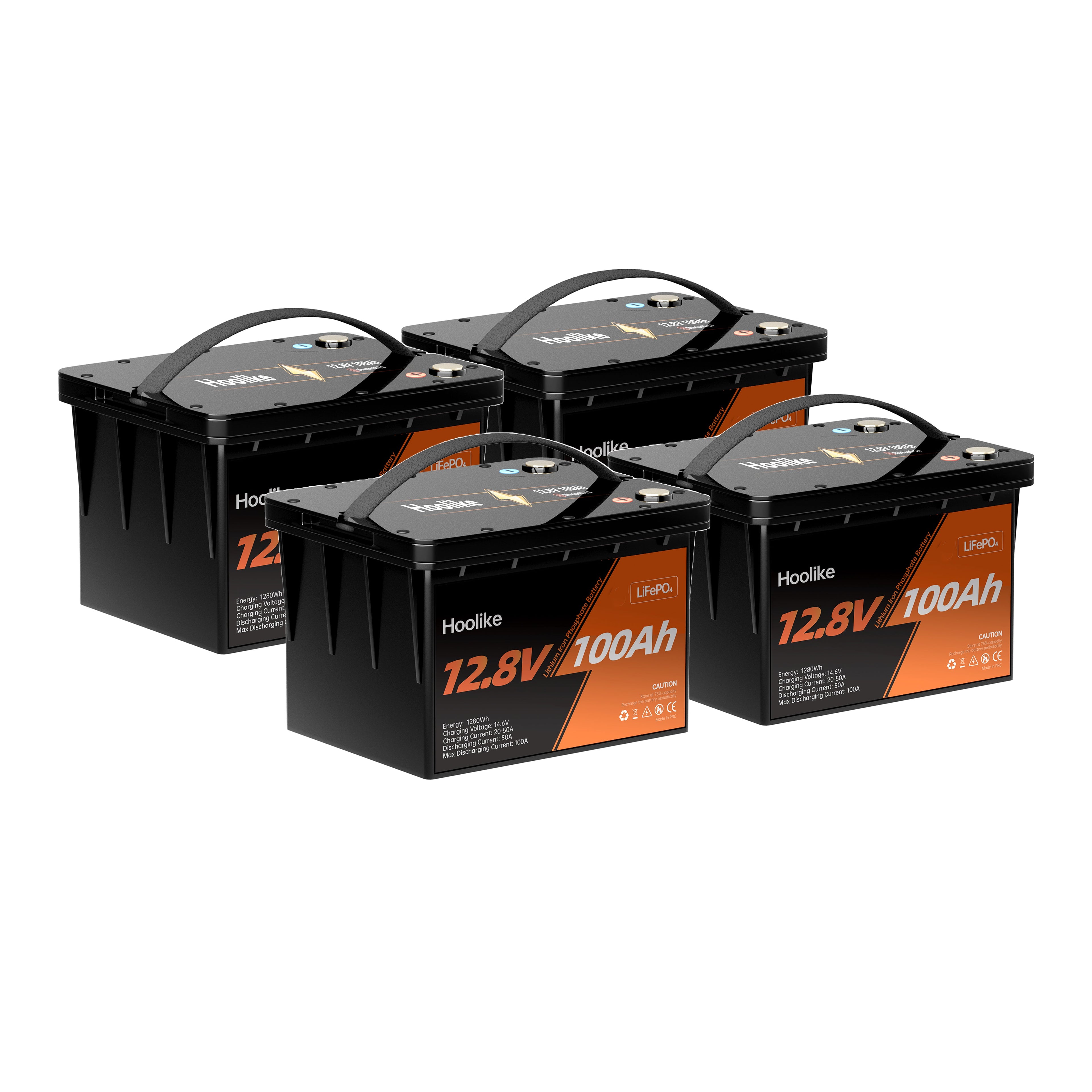 🔥【Bedste pris】HOOLIKE 12.8V 100Ah lithium-jernfosfat (LiFePO4) batteri