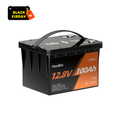 🔥【Bedste pris】HOOLIKE 12.8V 100Ah lithium-jernfosfat (LiFePO4) batteri