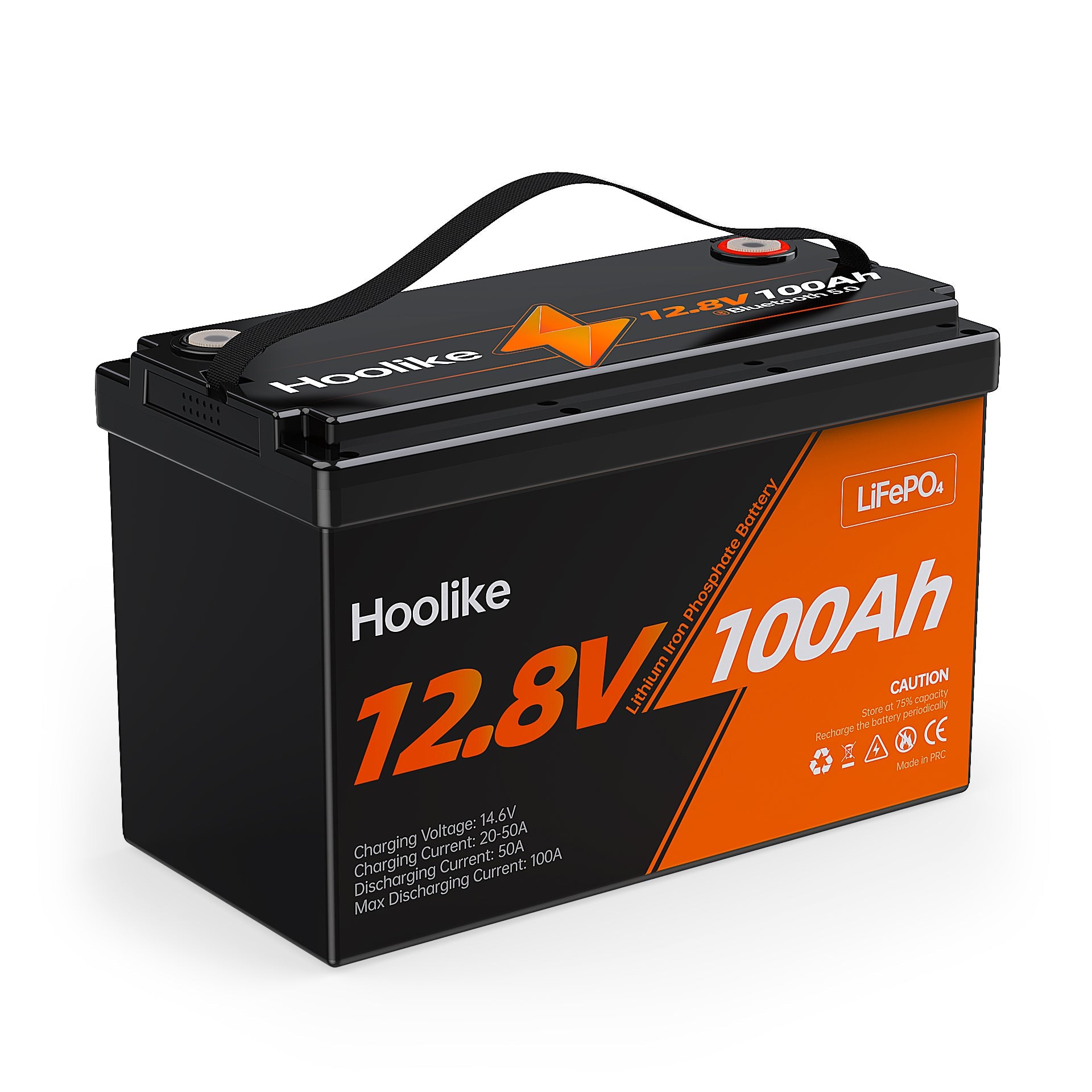 HOOLIKE 12.8V 100Ah Lithium-Eisen-Phosphat (LiFePO4) Akku