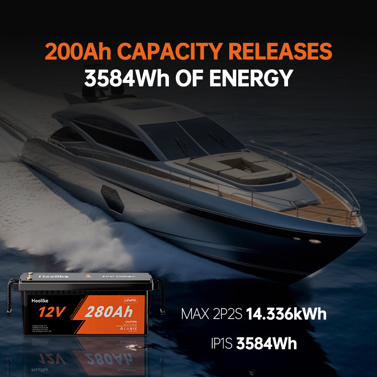 HOOLIKE 12,8V 280Ah litiumjärnfosfatbatteri (LiFePO4)