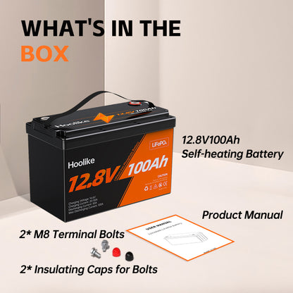 HOOLIKE 12.8V 100Ah Lithium Iron Phosphate (LiFePO4) Battery - Hoolike